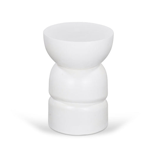 38cm Round Side Table - White