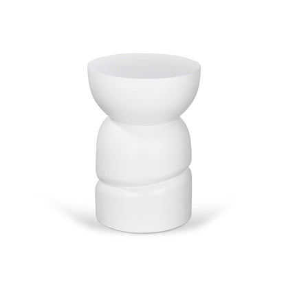 38cm Round Side Table - White