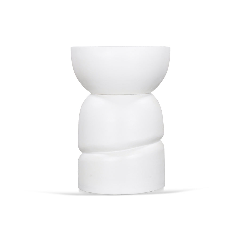 38cm Round Side Table - White