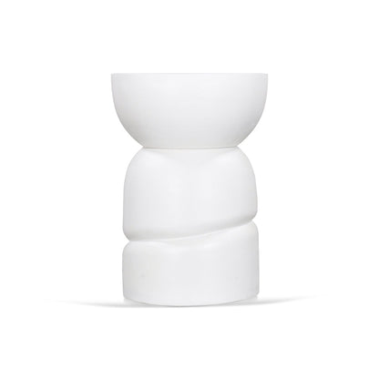 38cm Round Side Table - White