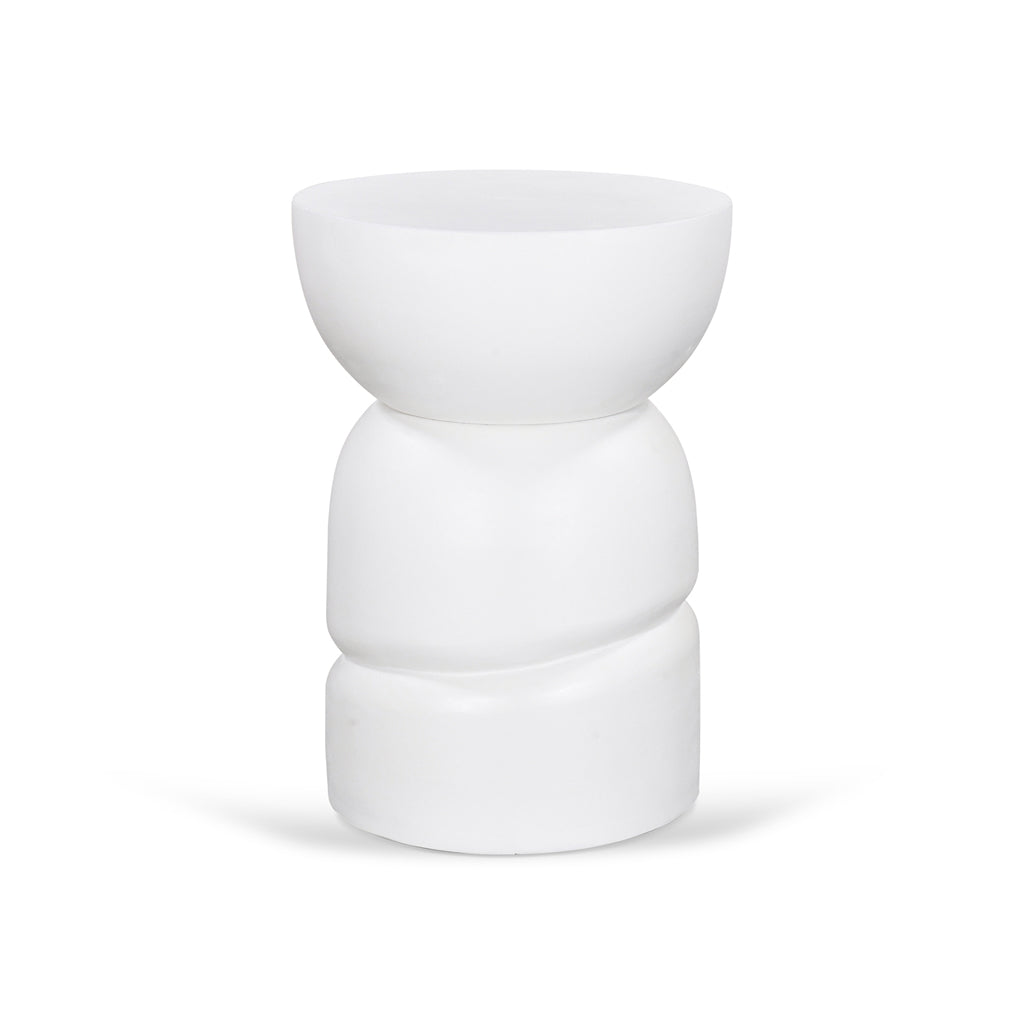 38cm Round Side Table - White