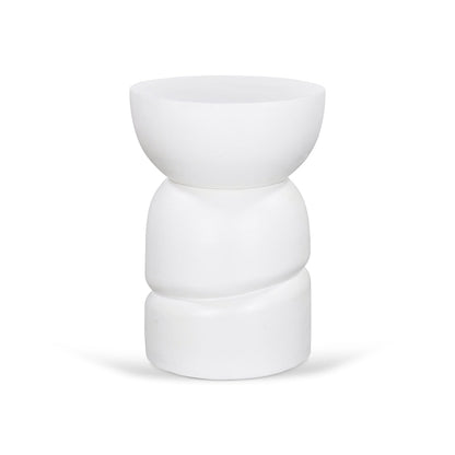 38cm Round Side Table - White