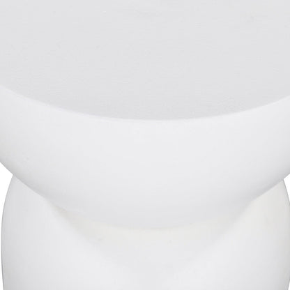 38cm Round Side Table - White