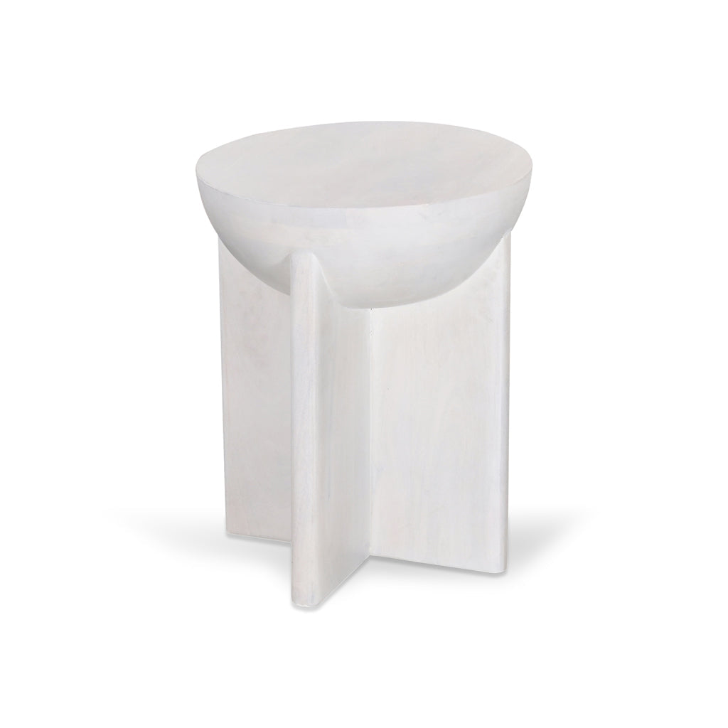 40cm Round Side Table - Cafe White