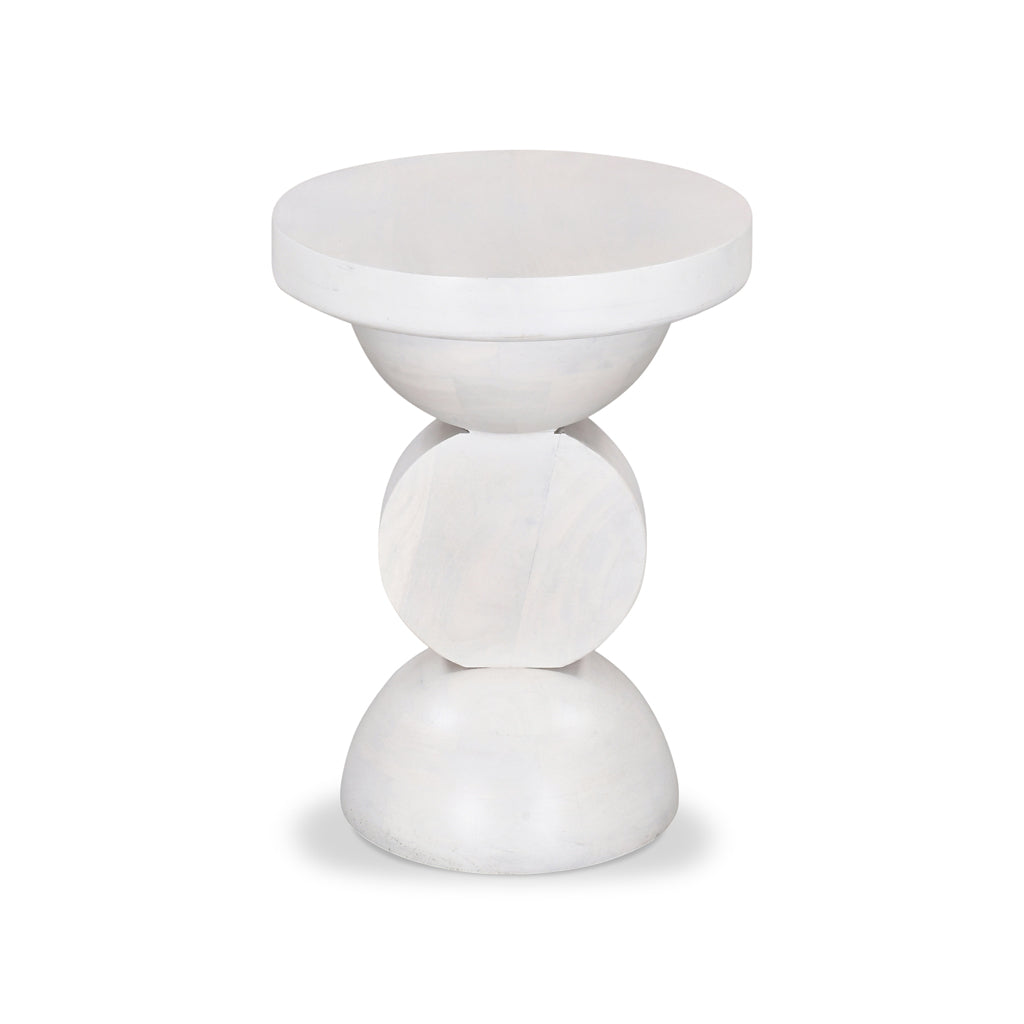 38cm Round Side Table - Cafe White