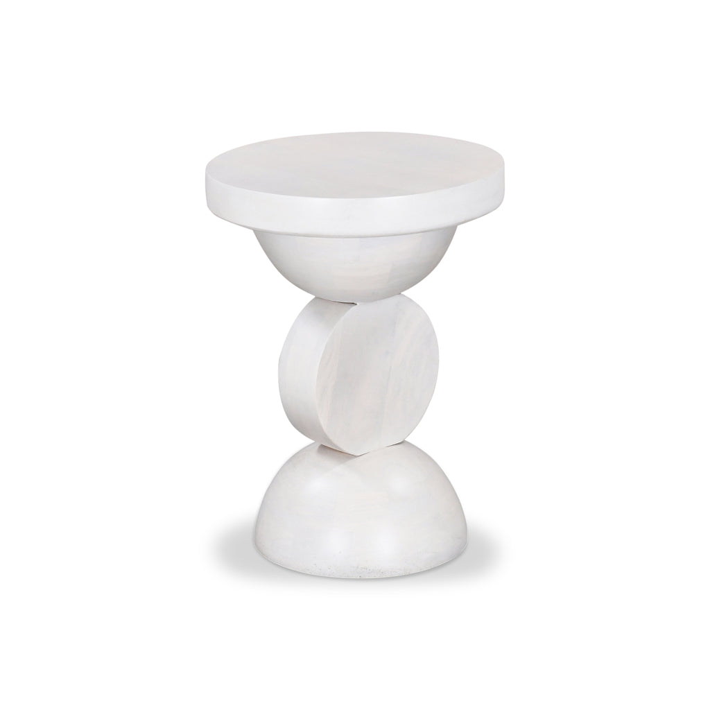 38cm Round Side Table - Cafe White