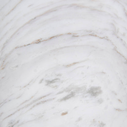45cm Brushed Gold Side Table - Carrara Marble