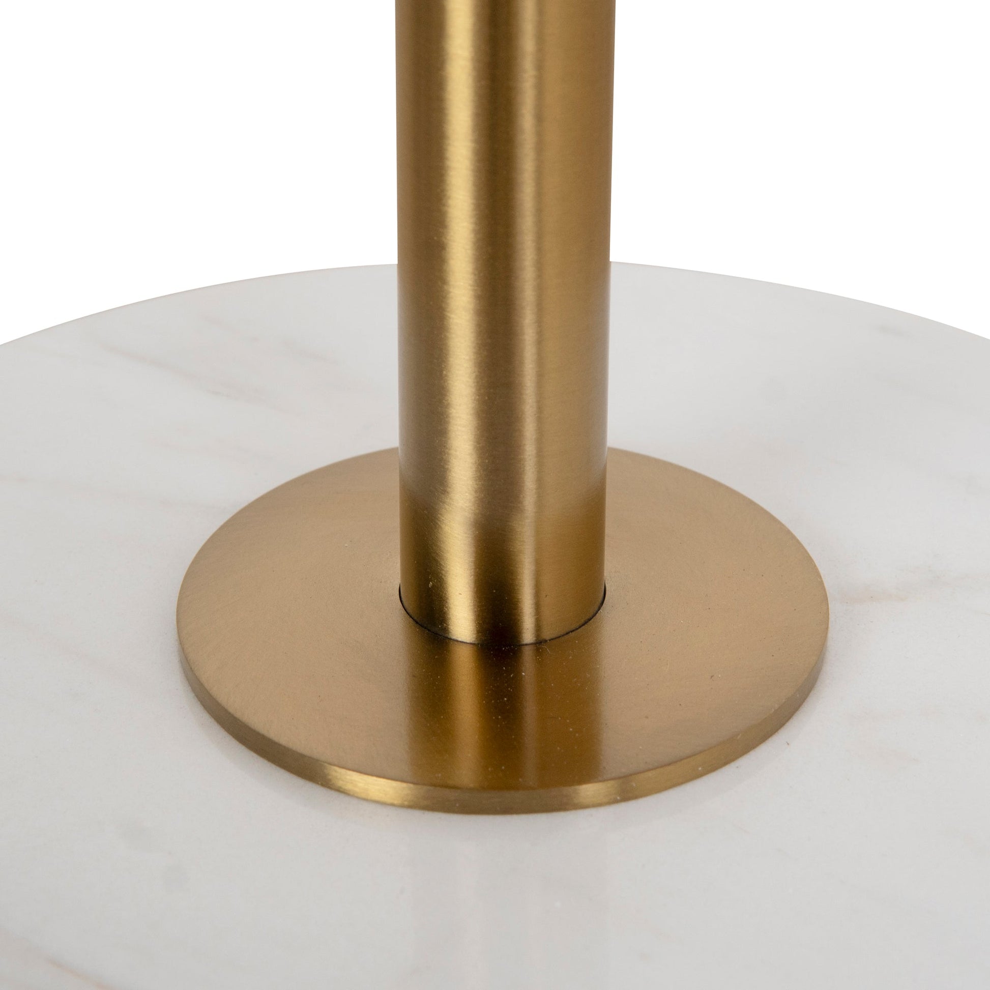 45cm Brushed Gold Side Table - Carrara Marble
