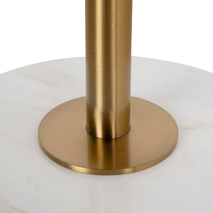 45cm Brushed Gold Side Table - Carrara Marble