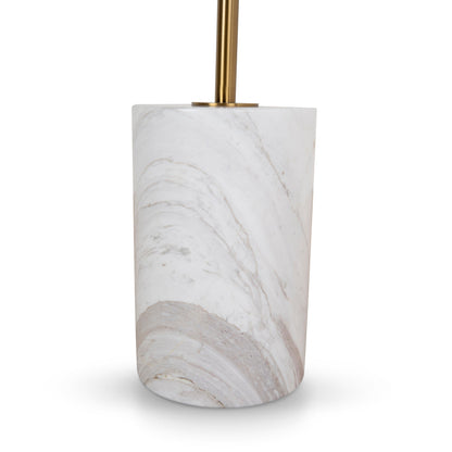 45cm Brushed Gold Side Table - Carrara Marble
