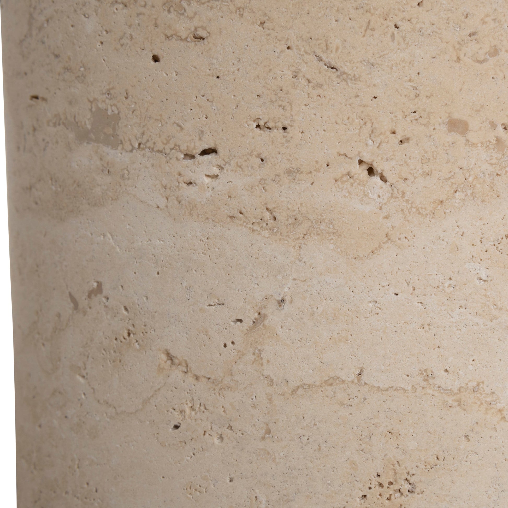 45cm Brushed Gold Side Table - Travertine