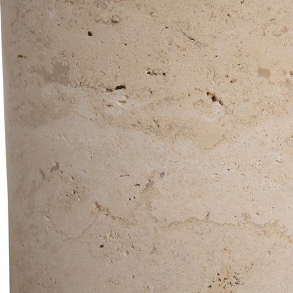45cm Brushed Gold Side Table - Travertine
