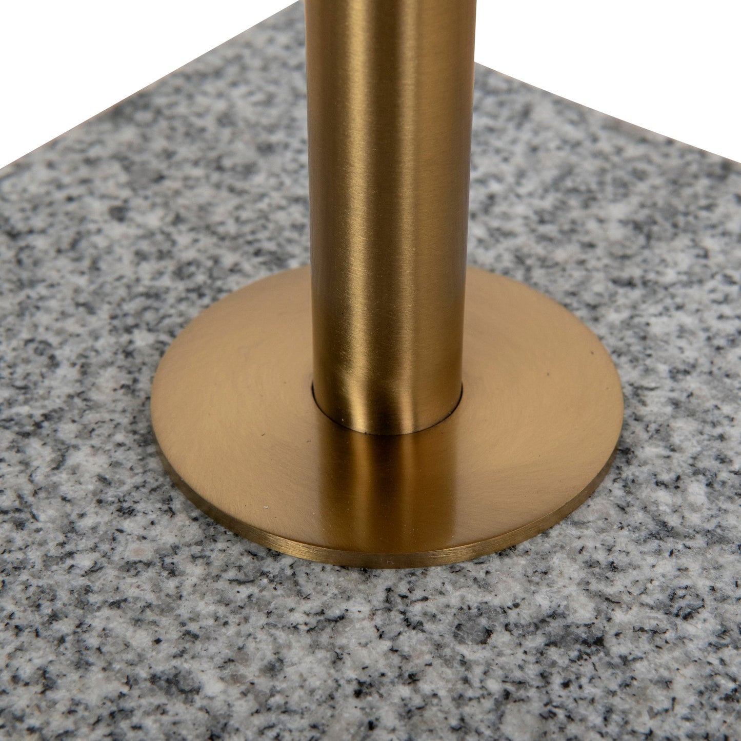 45 cm Brushed Gold Side Table - Faceted Granite Marble