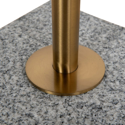 45 cm Brushed Gold Side Table - Faceted Granite Marble