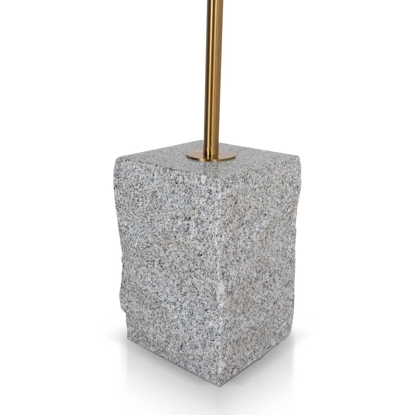 45 cm Brushed Gold Side Table - Faceted Granite Marble
