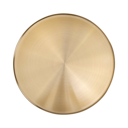 45 cm Brushed Gold Side Table - Faceted Granite Marble