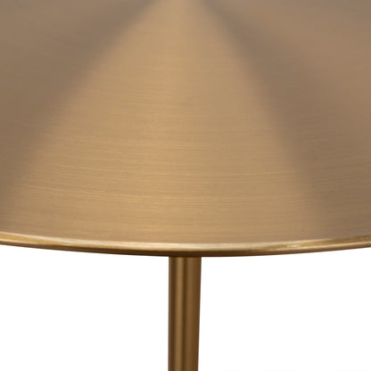 45 cm Brushed Gold Side Table - Faceted Granite Marble