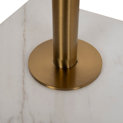 45cm Brushed Gold Side Table - Carrara Marble