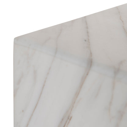 45cm Brushed Gold Side Table - Carrara Marble