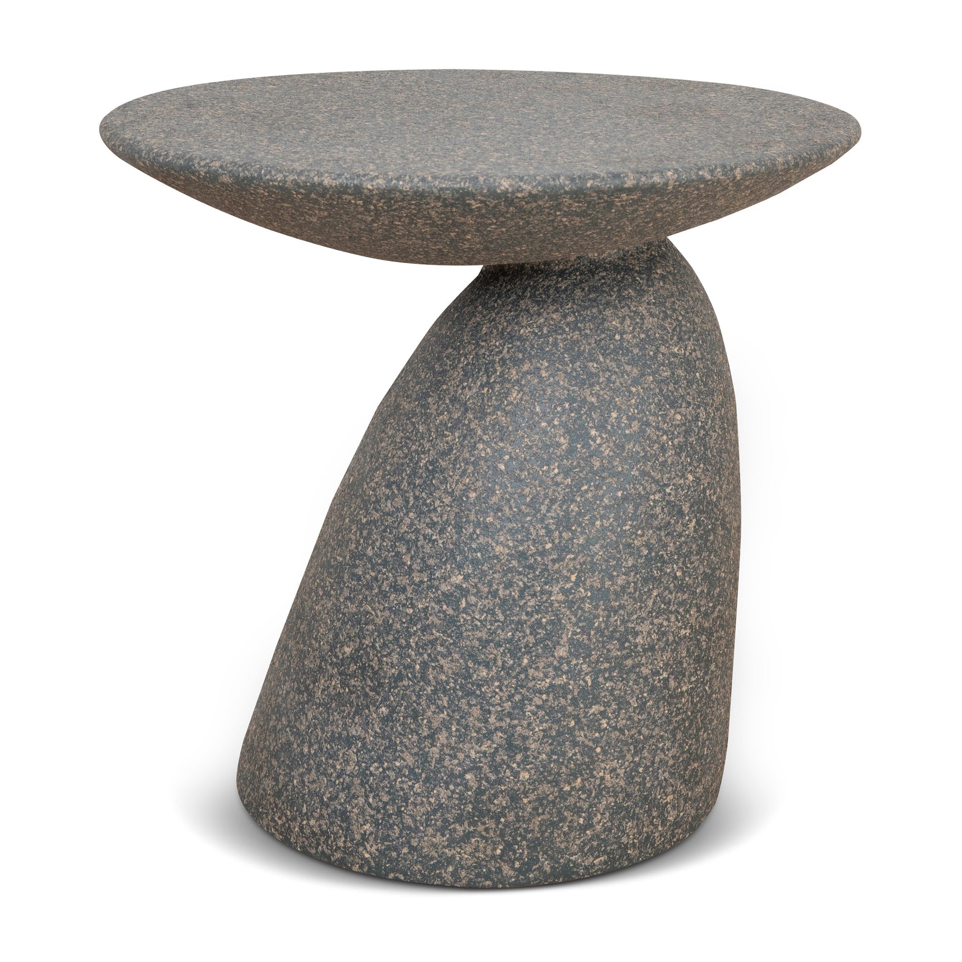 60cm Fibre Glass Side Table - Charcoal Latte