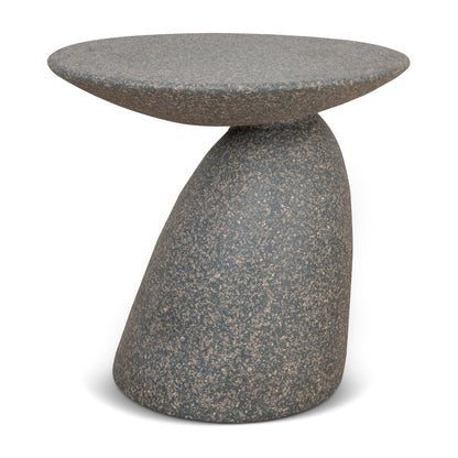 60cm Fibre Glass Side Table - Charcoal Latte