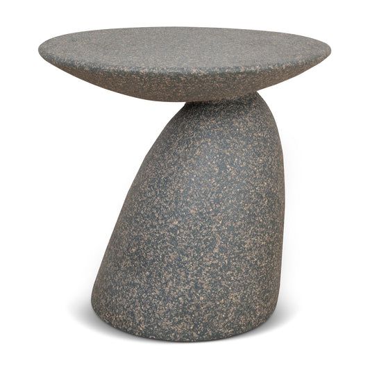 60cm Fibre Glass Side Table - Charcoal Latte