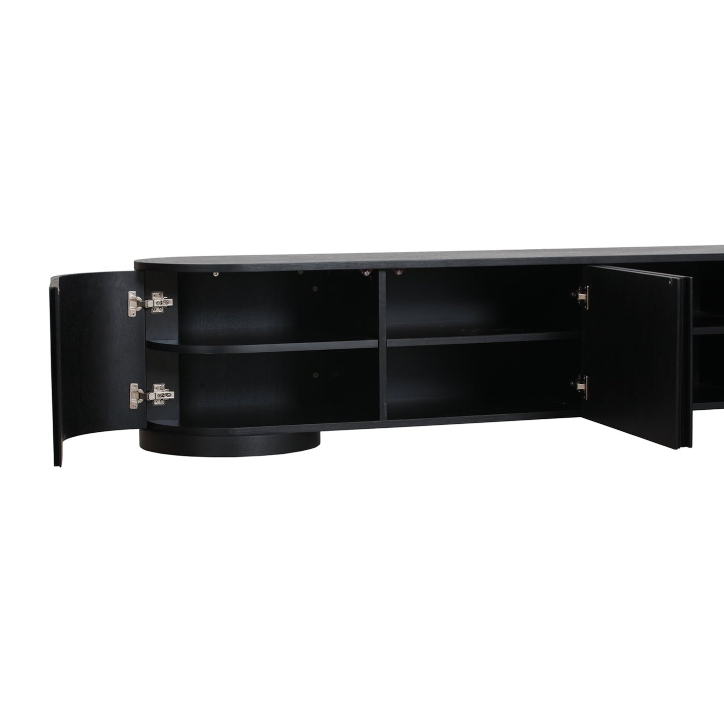 2.2m TV Entertainment Unit - Full Black