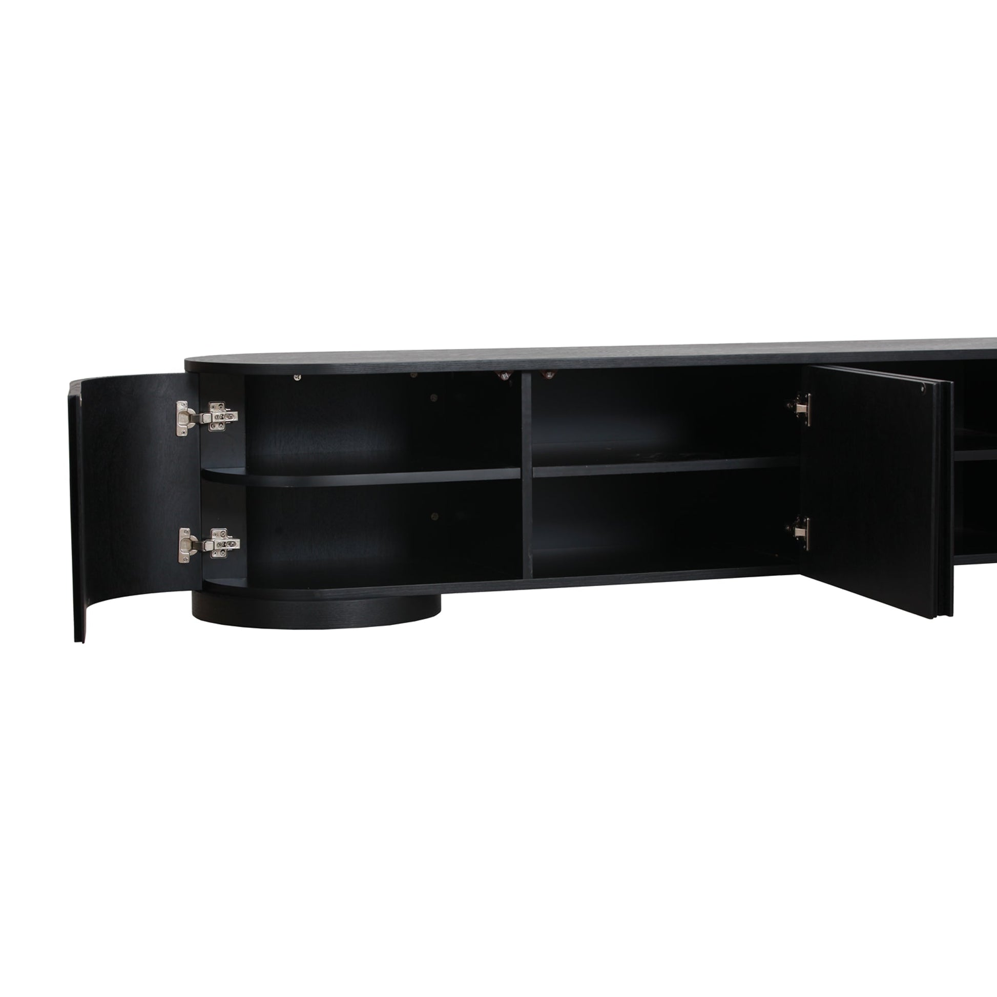 2.2m TV Entertainment Unit - Full Black