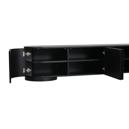2.2m TV Entertainment Unit - Full Black