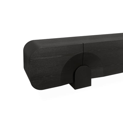 2.2m TV Entertainment Unit - Textured Espresso Black