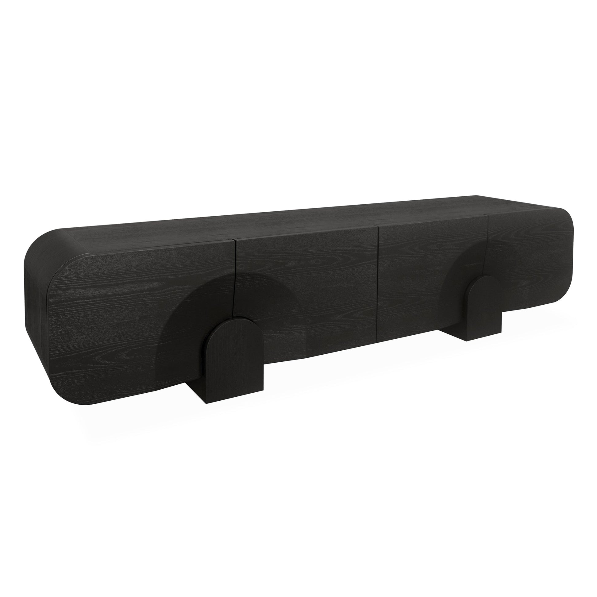 2.2m TV Entertainment Unit - Textured Espresso Black