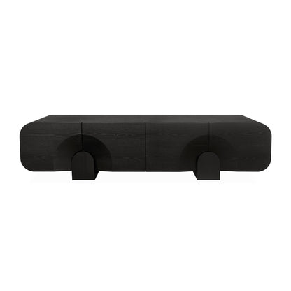 2.2m TV Entertainment Unit - Textured Espresso Black