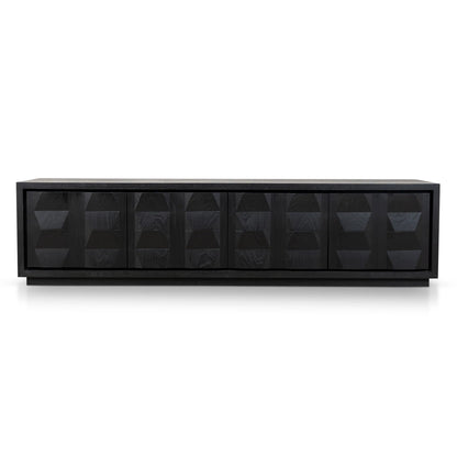 2.2m TV Entertainment Unit - Full Black