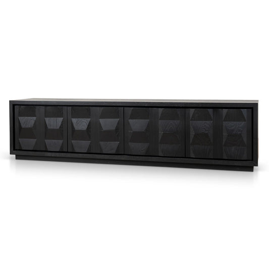 2.2m TV Entertainment Unit - Full Black