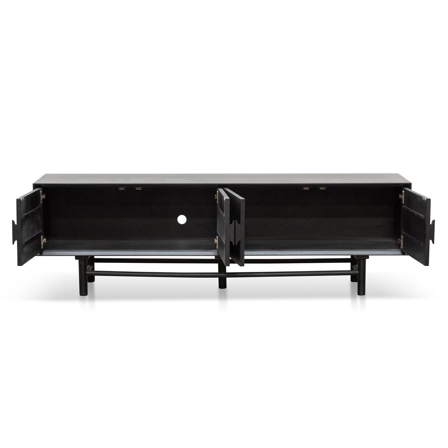 1.8m Wooden TV Entertainment Unit - Black