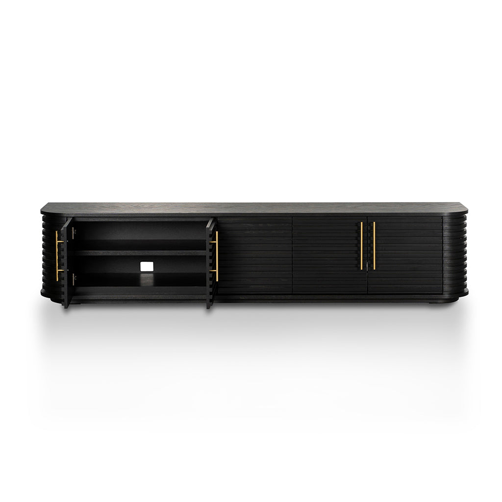2.3m TV Entertainment Unit - Textured Espresso Black