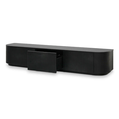 2.4m TV Unit - Full Black Oak