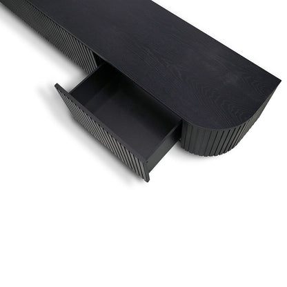 2.4m TV Unit - Full Black Oak