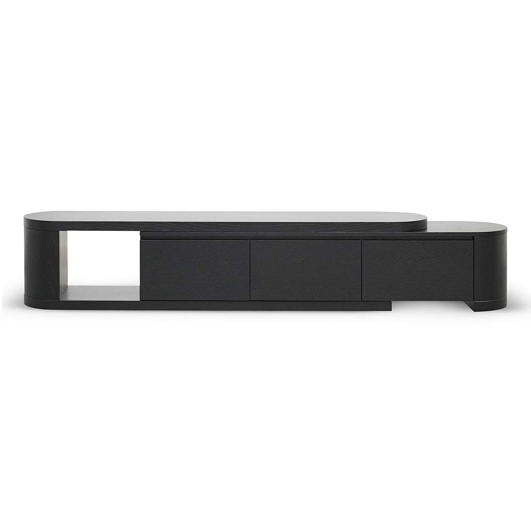 Extendable TV Entertainment Unit - Full Black Oak