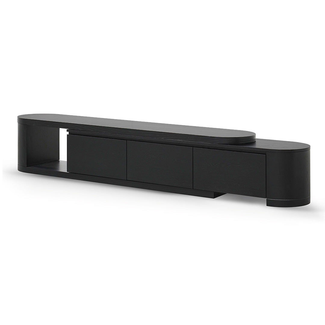 Extendable TV Entertainment Unit - Full Black Oak