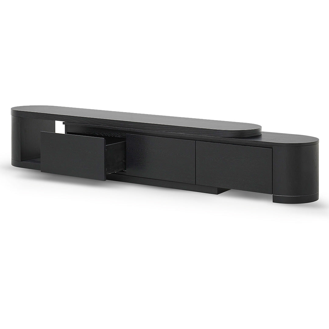 Extendable TV Entertainment Unit - Full Black Oak