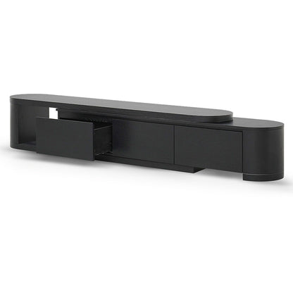 Extendable TV Entertainment Unit - Full Black Oak