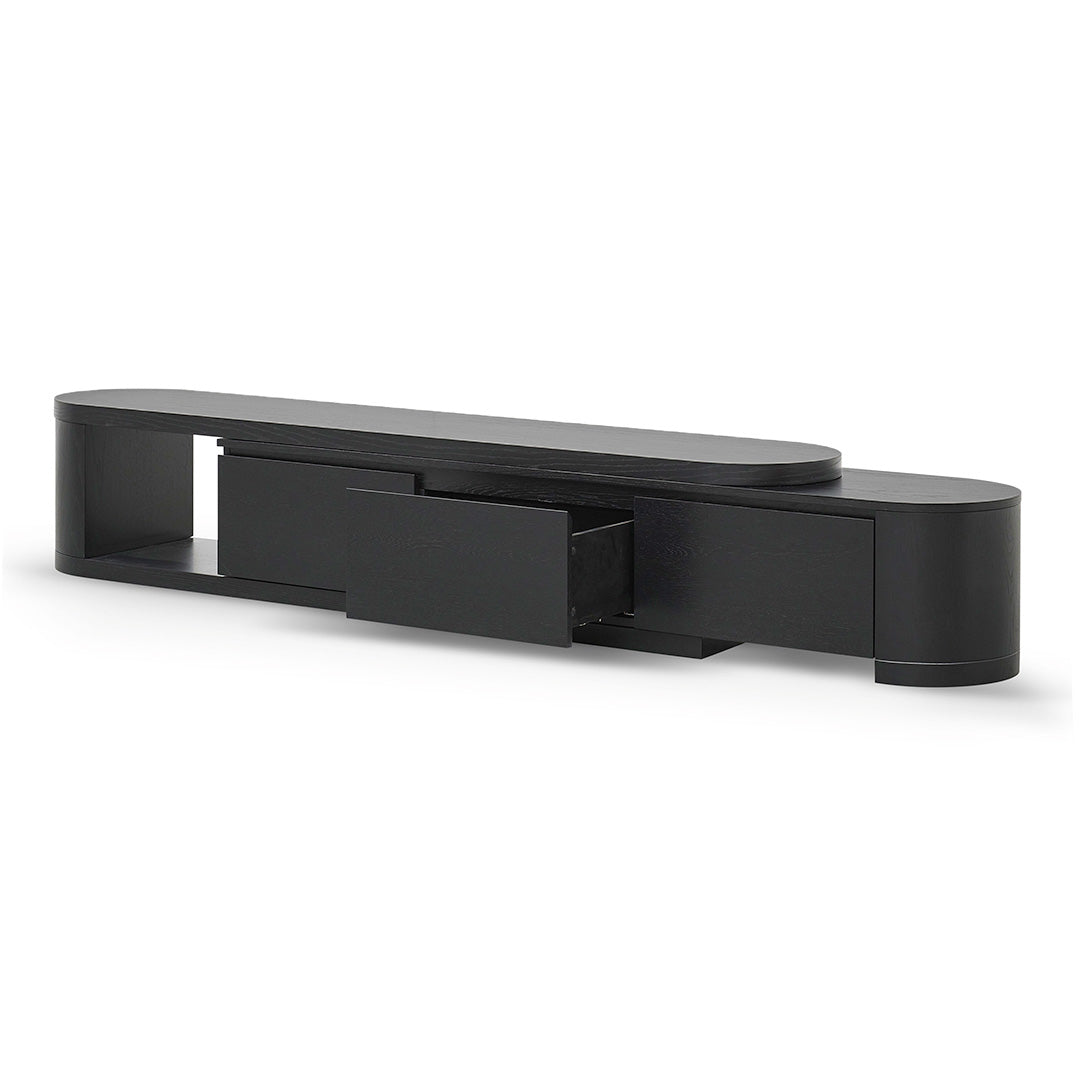 Extendable TV Entertainment Unit - Full Black Oak