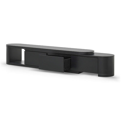 Extendable TV Entertainment Unit - Full Black Oak