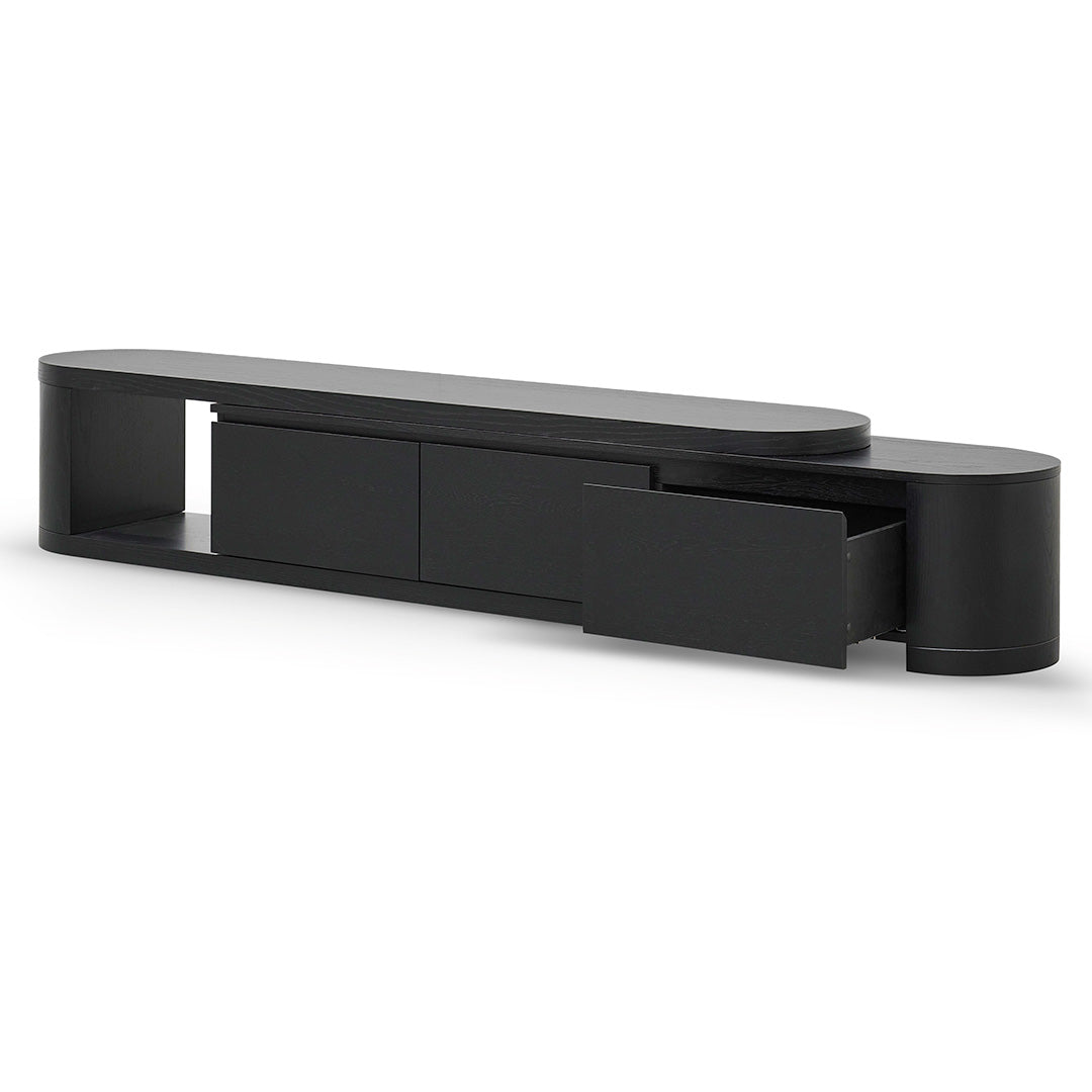 Extendable TV Entertainment Unit - Full Black Oak