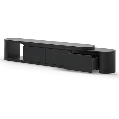 Extendable TV Entertainment Unit - Full Black Oak