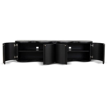 2.15m TV Entertainment Unit - Textured Espresso Black