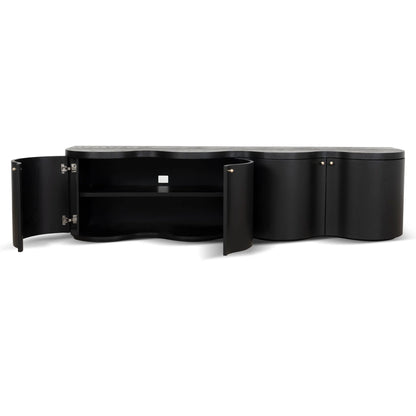 2.15m TV Entertainment Unit - Textured Espresso Black