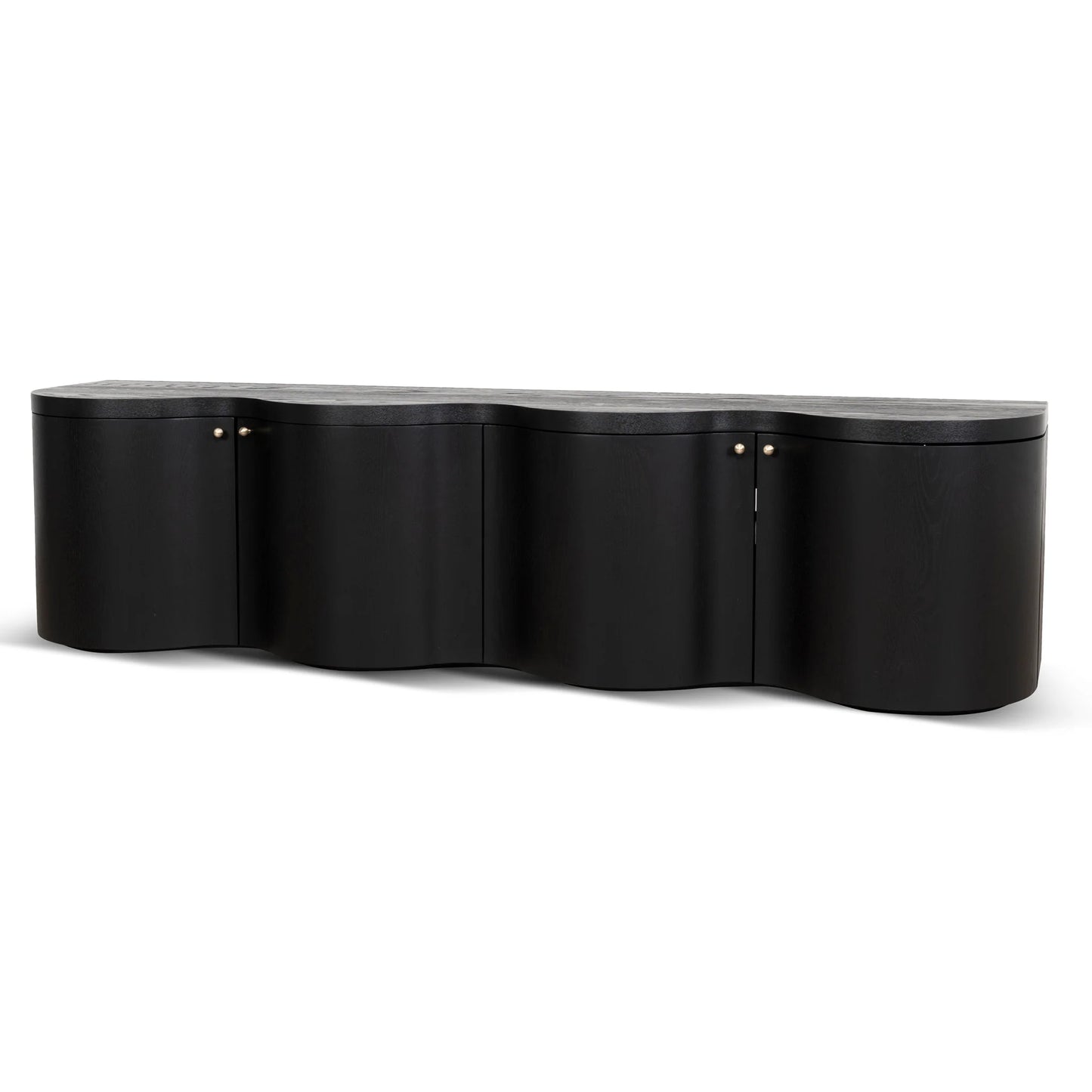 2.15m TV Entertainment Unit - Textured Espresso Black