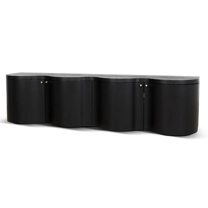 2.15m TV Entertainment Unit - Textured Espresso Black